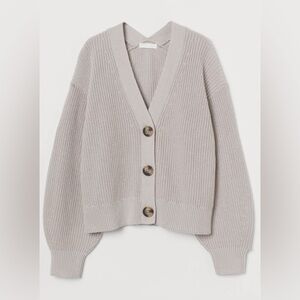 Boxy rib-knit cardigan